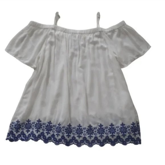 OLD NAVY Cold Shoulder Boho Peasant Blouse Size M - Picture 1 of 2